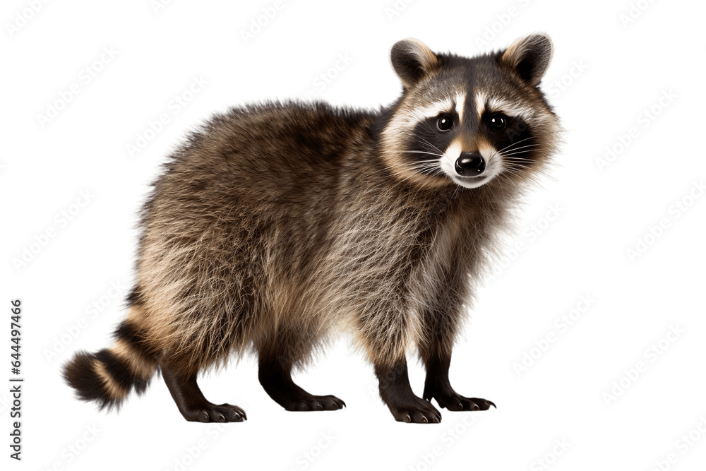 Racoon Isolated on a Transparent PNG Background. Generative Ai