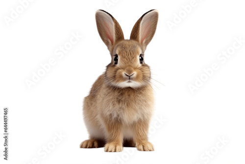 Beautiful Rabbit Isolated on a Transparent PNG Background. Generative Ai