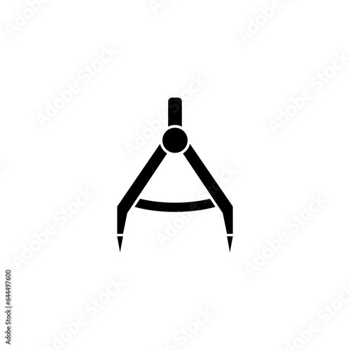 Architect Divider, Surveyor, Geometry and Engineer Tool. Flat Vector Icon illustration. Simple black symbol on white background. Engineering Compass sign design template for web and mobile UI element