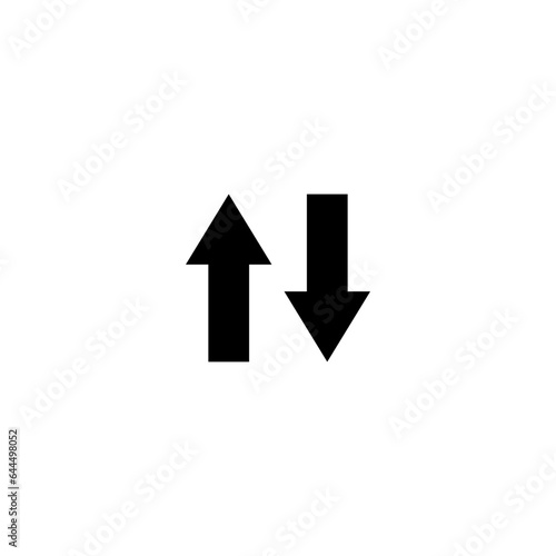 Free Download Two Arrows Up and Down, Data Network. Flat Vector Icon illustration. Simple black symbol on white background. Two Arrows Up and Down, Data Network sign design template for web and mobile UI element - GFXLoad