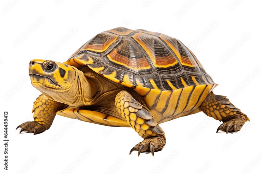 Tortoise Portrait Isolated on a Transparent PNG Background. Generative Ai