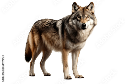 Wolf Isolated on a Transparent PNG Background. Generative Ai