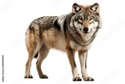 Wolf Portrait Isolated on a Transparent PNG Background. Generative Ai