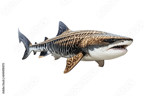 Zebra Shark Isolated on a Transparent PNG Background. Generative Ai
