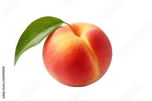 Realistic Peach Isolated on a Transparent PNG Background. Generative Ai
