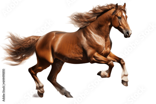 Running horse Isolated on a Transparent PNG Background  Render. Generative Ai