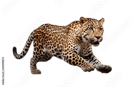 Strong Leopard s Portrait Isolated on a Transparent PNG Background  Render. Generative Ai