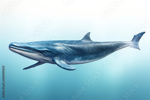 Blue whale in water. Generative Ai