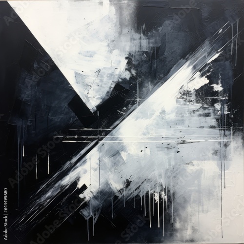 Abstract black and white painting 