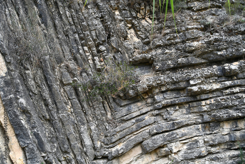 Synclinal fold in Jurassic limestone of Valencia (Sot de Chera, Spain).