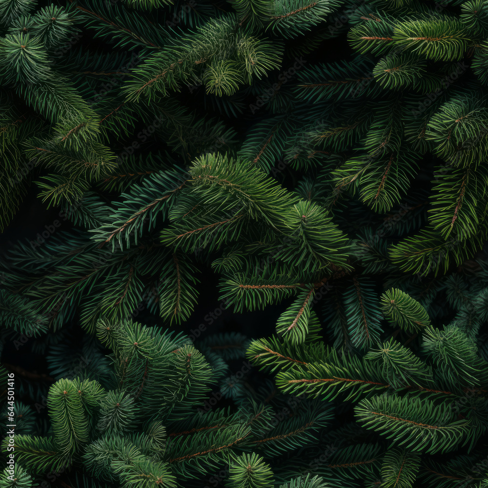 Christmas tree fir branch festive seamless background pattern