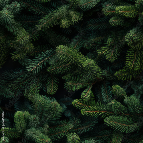 Christmas tree fir branch festive seamless background pattern © ink drop