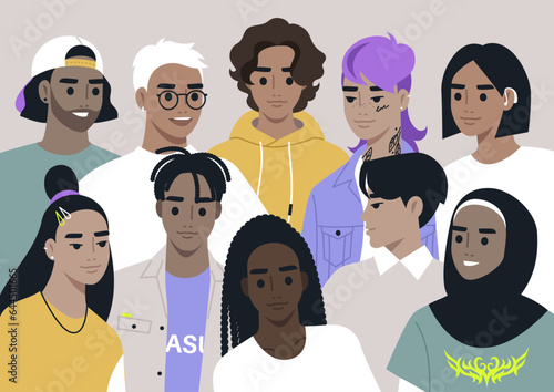 A multiethnic group of young people joyfully commemorating inclusivity and diversity