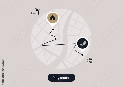 The app interface displaying a city layout, with various key locations marked by special tags, users can monitor and track gadgets within the map, making it easy to keep tabs on their whereabouts