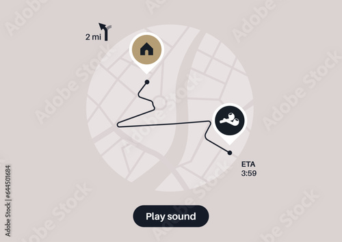 The app interface displaying a city layout, with various key locations marked by special tags, users can monitor and track gadgets within the map, making it easy to keep tabs on their whereabouts