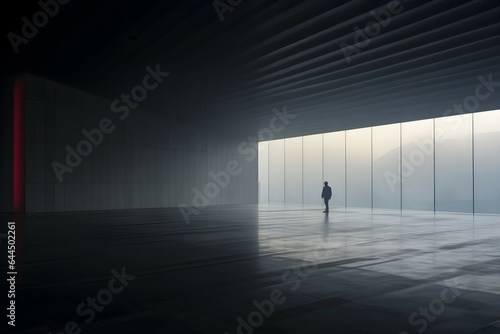 A Solitary Figure in a Vast Empty Space  A Captivating Image Designed to Evoke Emotions and Contemplation