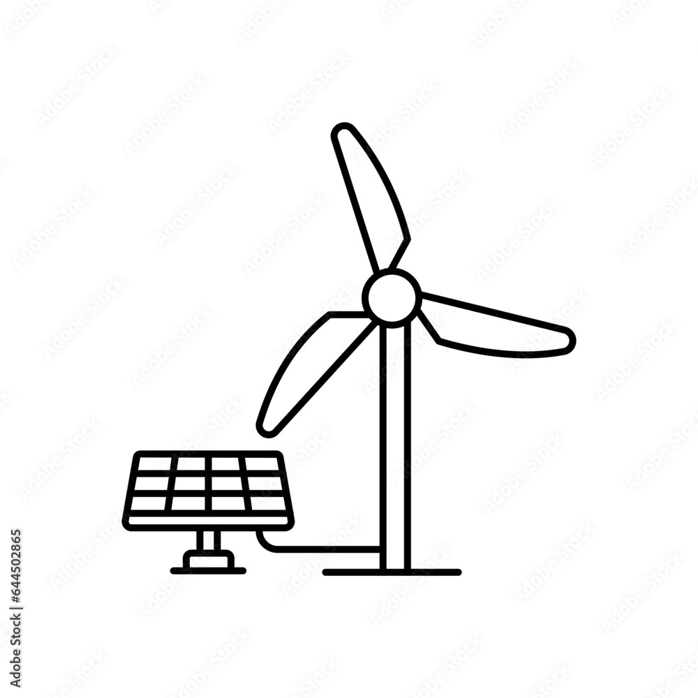 Wind fan with solar Vector Icon which can easily modify or edit

