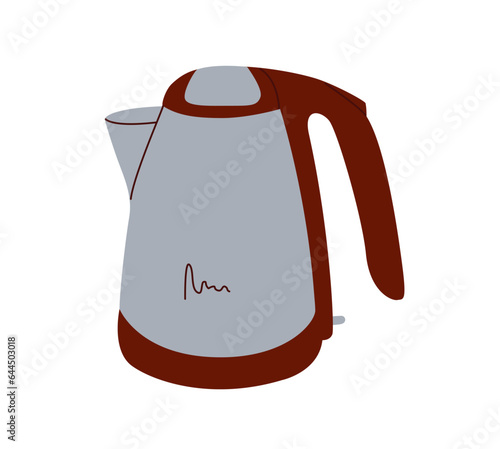 Modern electric tea kettle or teakettle isolated on white background. Kitchen appliance.