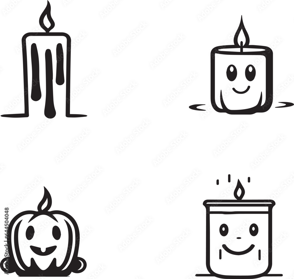 set of candle vector logo style illustration modern minimal line art collection pack set of candle vector logo style illustration modern minimal line art collection pack