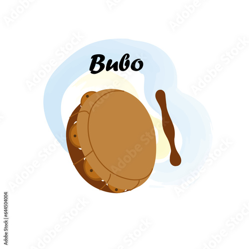 Bubo. Traditional Slavic, Ukrainian musical instrument. Vector illustration photo