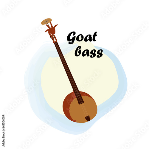 Goat bass. Traditional Slavic, Ukrainian musical instrument. Vector illustration
