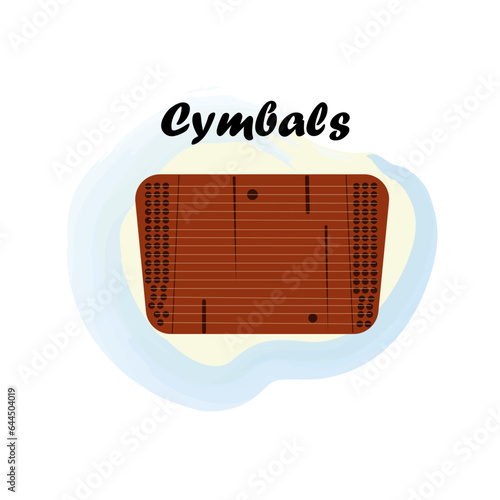 Cymbals. Traditional Slavic, Ukrainian musical instrument. Vector illustration