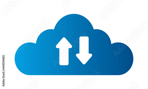 blue cloud internet upload download speed icon vector illustration