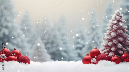 Beautiful Festive Christmas Snowy Background: The Perfect Copy Space for Your Holiday Greetings and Winter Celebrations