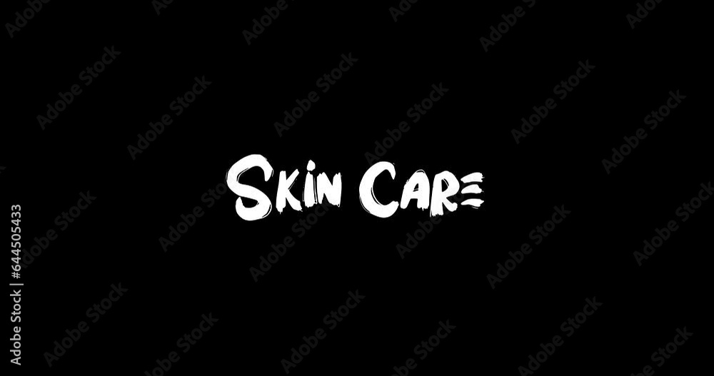 Skin Care Bold Text Typography Grunge Transition Animation on Black Background Skin Care Bold Text Typography Grunge Transition Animation on Black Background