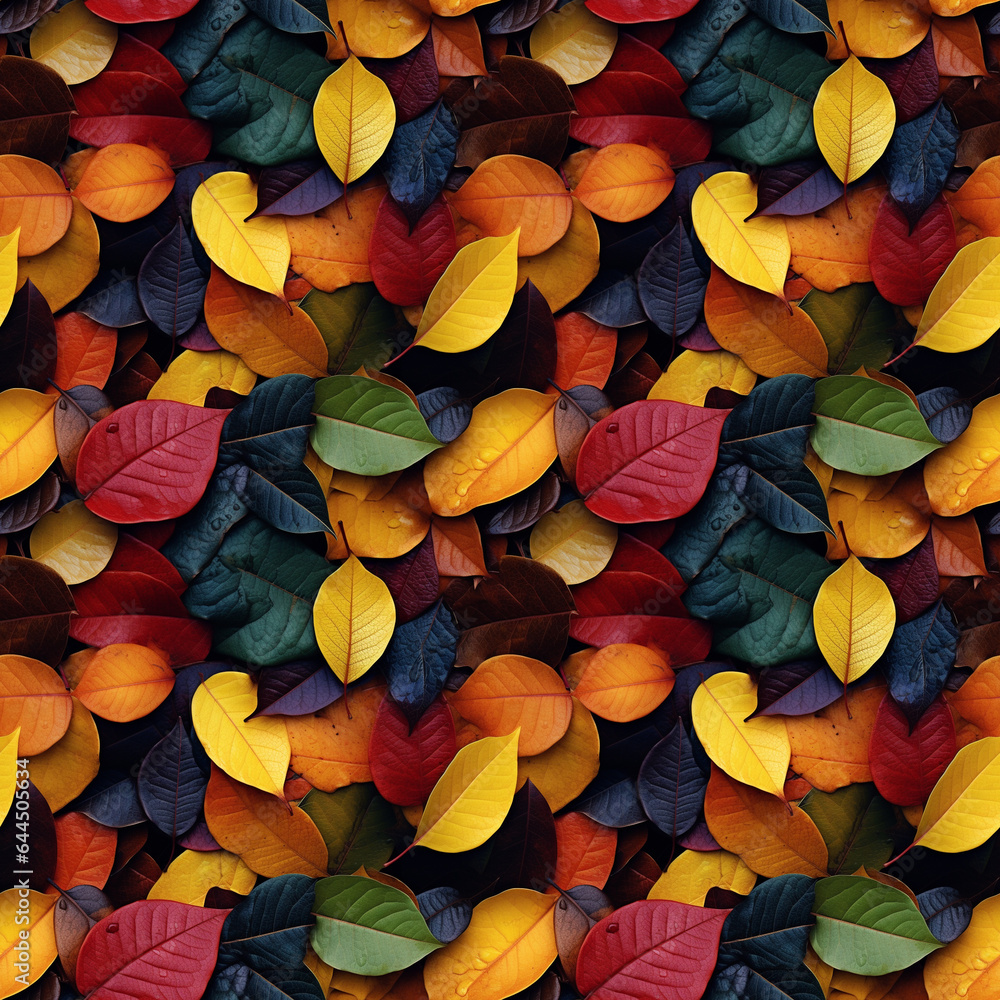 seamless pattern of colorful fallen maple leaves. autumn background. seamless pattern of colorful fallen maple leaves. autumn background.
