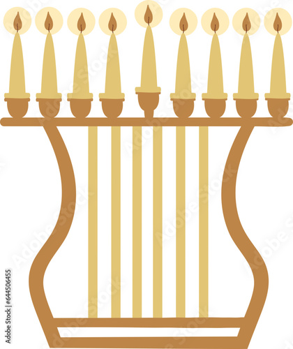 Hanukkah Menorah with candles