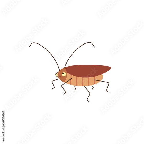 Going upset cockroach flat style, vector illustration