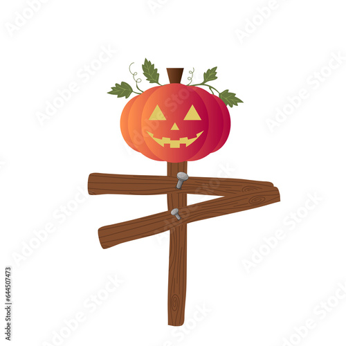 HALLOWEEN - pumpkin, lantern, Halloween pumpkin face isolated on white background