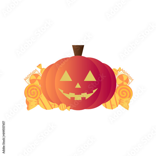 HALLOWEEN - pumpkin, lantern, Halloween pumpkin face isolated on white background