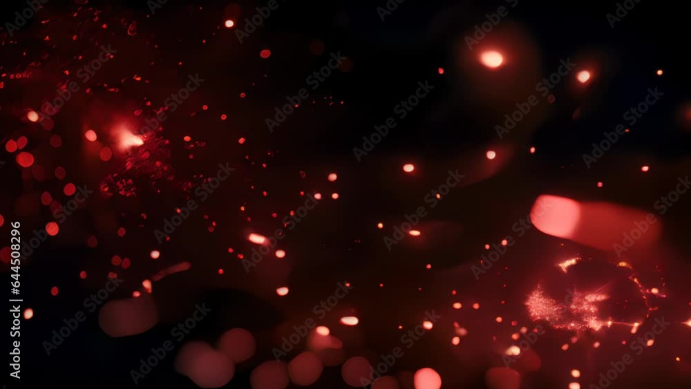 4k 60fps Red Christmas glitter particles dust background with shining