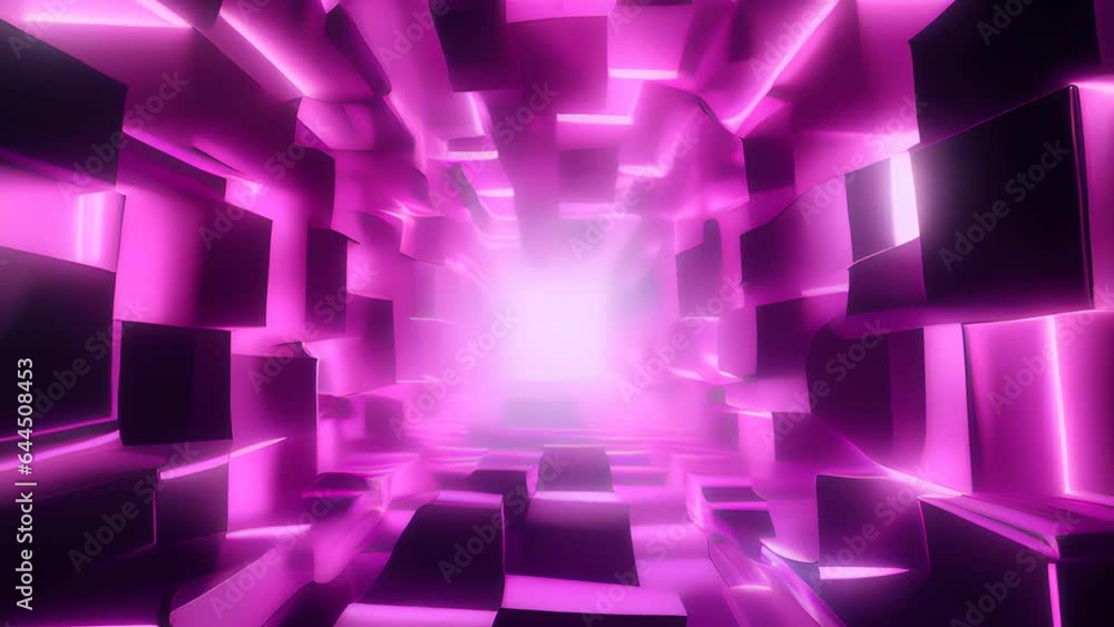 4k 60fps VFX pink purple tunnel with polygonal frames, Sci-fi. Abstract cyclic background. Generative Ai Animation. 4k 60fps VFX pink purple tunnel with polygonal frames, Sci-fi. Abstract cyclic background. Generative Ai Animation.