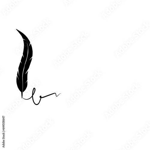 quill pen with black ink