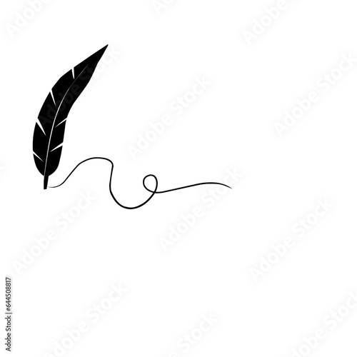 quill pen with black ink