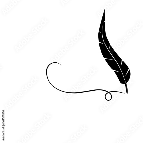 quill pen with black ink