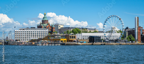 Panoramic view of Helsinki skyline and port, Finland. 