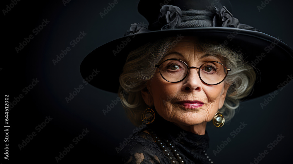 Porträt einer Lady im Hut. Generiert mit KI Porträt einer Lady im Hut. Generiert mit KI
