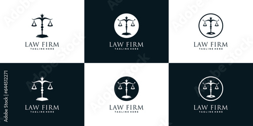 Law logo design collection for business with unique concept Premium Vector