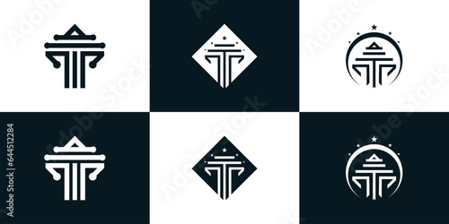 Law logo design collection for business with unique concept Premium Vector
