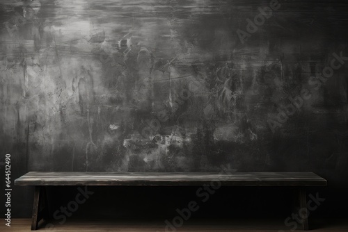 Blank wide screen Real chalkboard background texture in college concept. Generative AI.