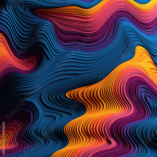 AI Map Art: topographic line art created from colorful vectors of landscapes 3