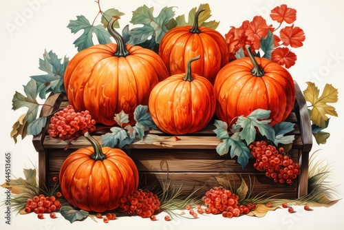 pumpkins and autumn leaves