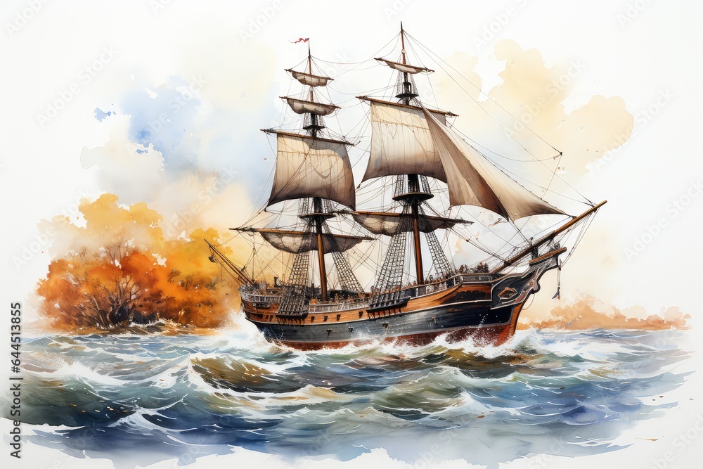 Obraz premium ship in the sea