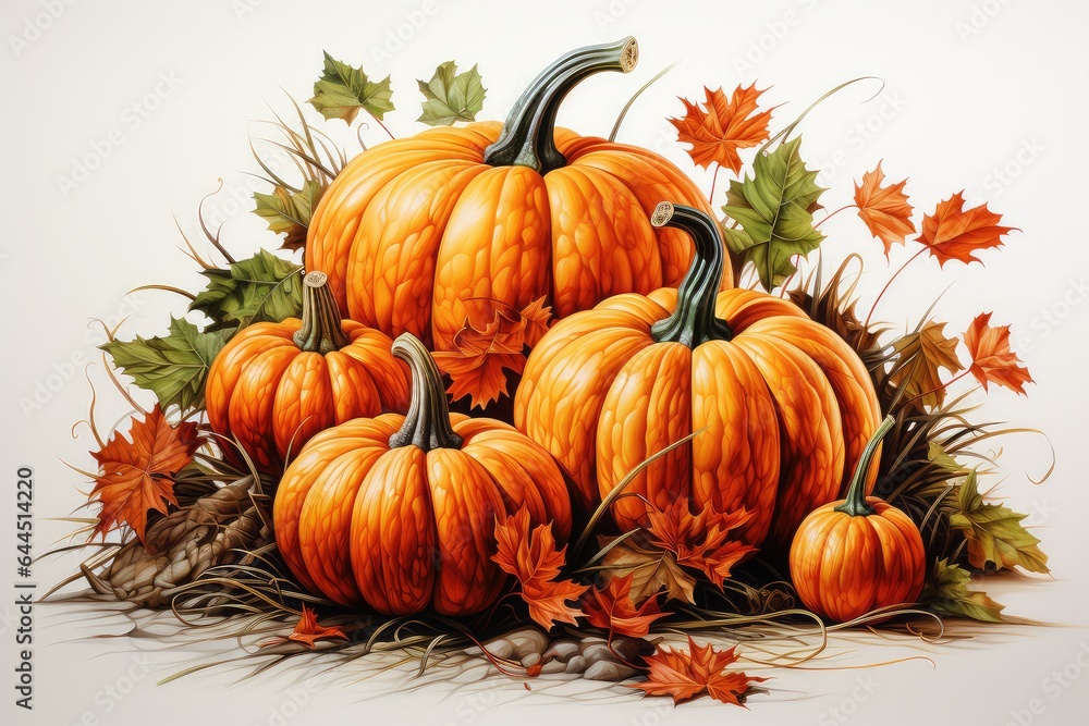 pumpkins and autumn leaves pumpkins and autumn leaves