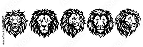 Lion silhouettes set, large pack of vector silhouette design, isolated white background
