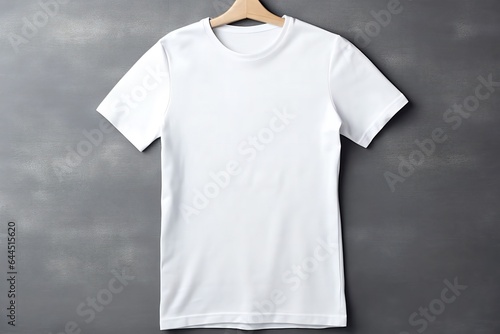 Wallpaper Mural Mens white blank t shirt with short sleeve. Shirt mockup on grey background Torontodigital.ca